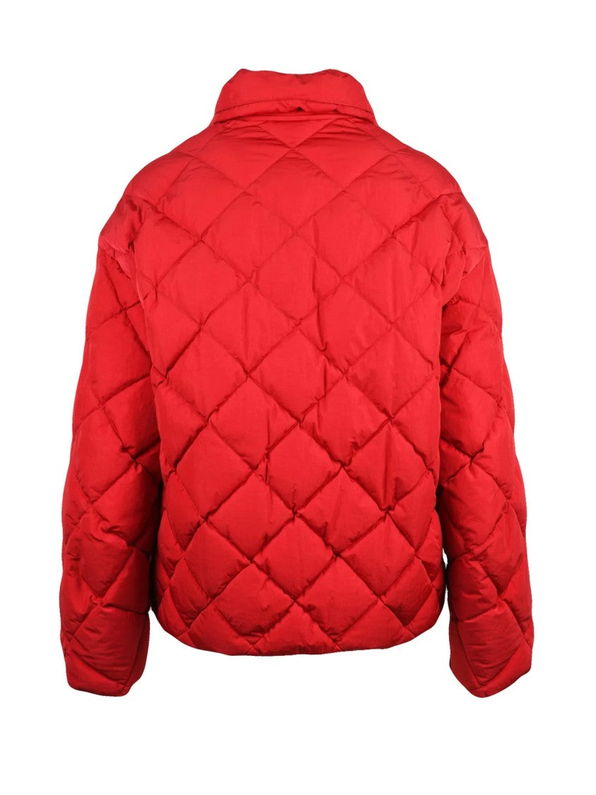 Ienki Ienki Red Quilted Nylon Short Down Jacket