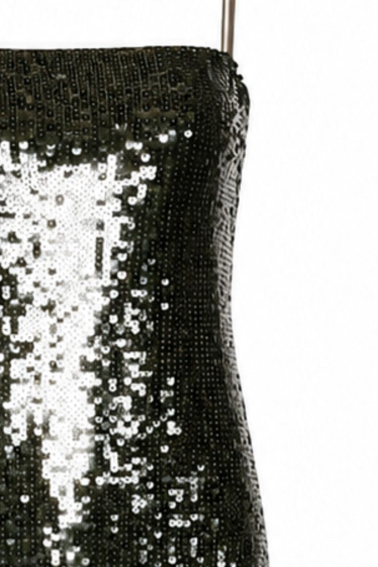 Rotate Sequins Floor-Length Slit Polyester Long Evening Dress