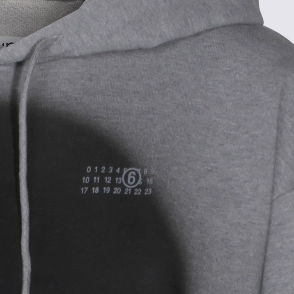 Mm6 By Maison Margiela Relaxed Fit Grey Knit Hooded Sweatshirt