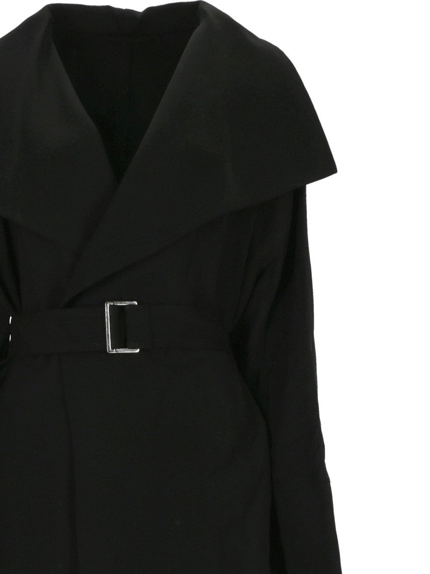 Totême Black Coat With Wide Collar