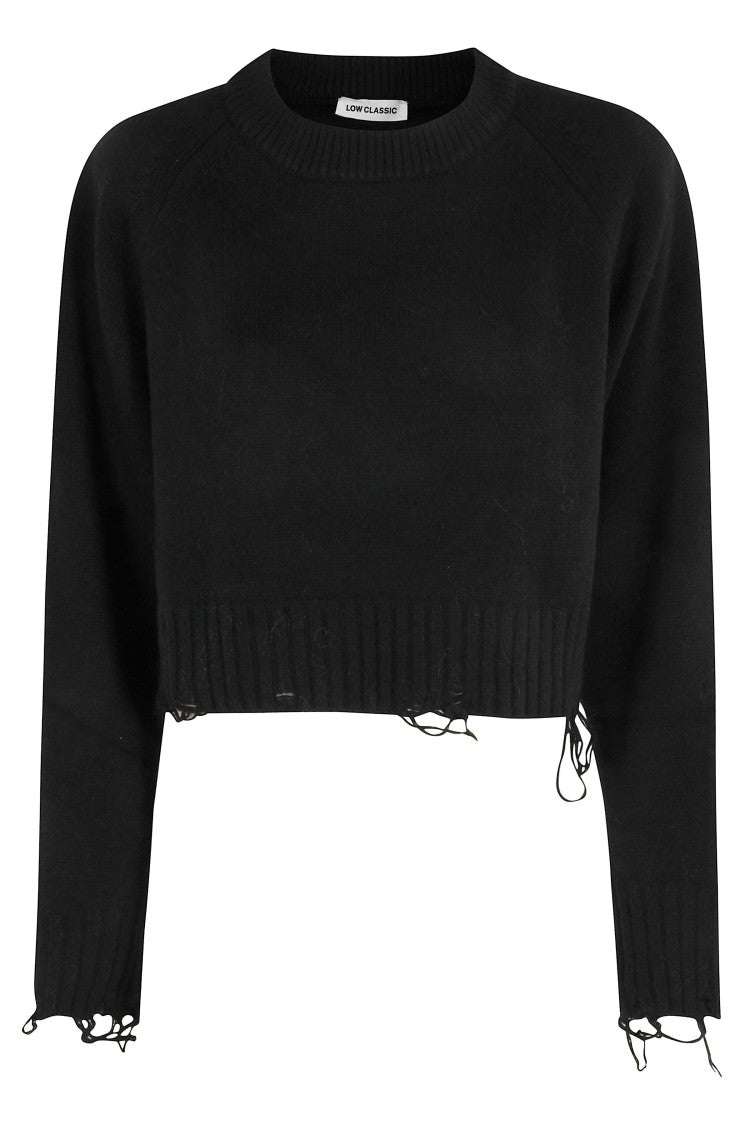 Low Classic Damaged Cropped Pullover