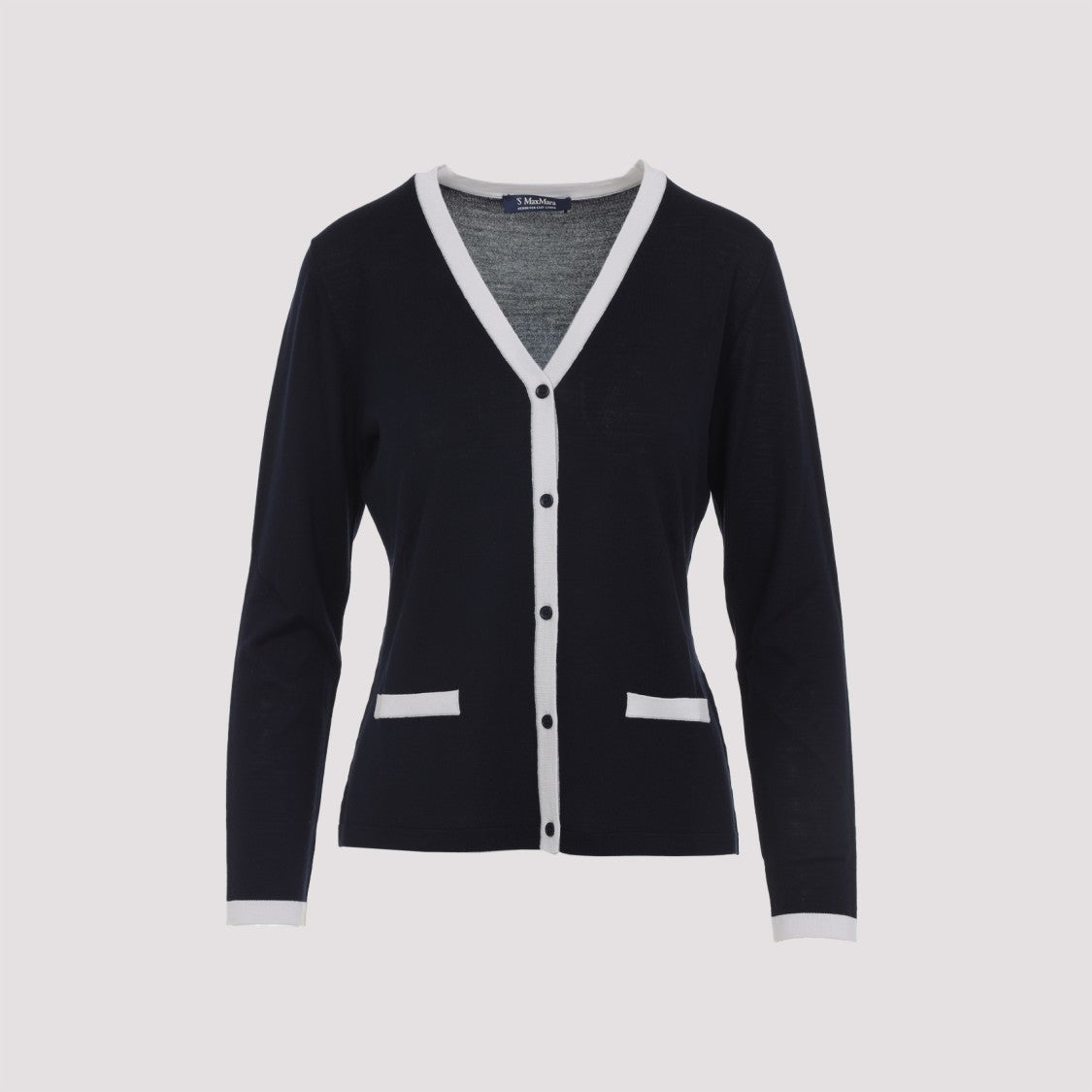 Max Mara Blue Virgin Wool Kenya Cardigan