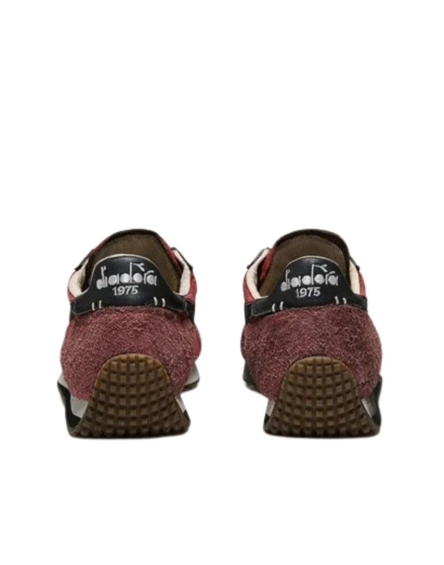 Diadora Heritage Red Brick Equipe Dirty Sw Evo Suede Canvas Low-Top Sneakers