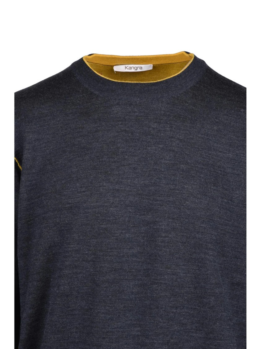 Kangra Crew Neck Pullover With Contrast Stitching