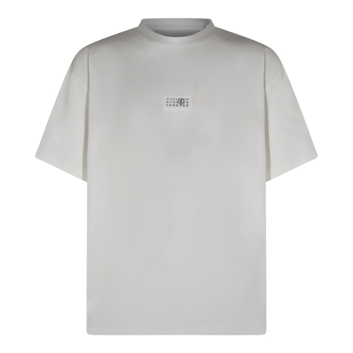 Mm6 By Maison Margiela Plain White T-Shirt With Subtle Patch Detail