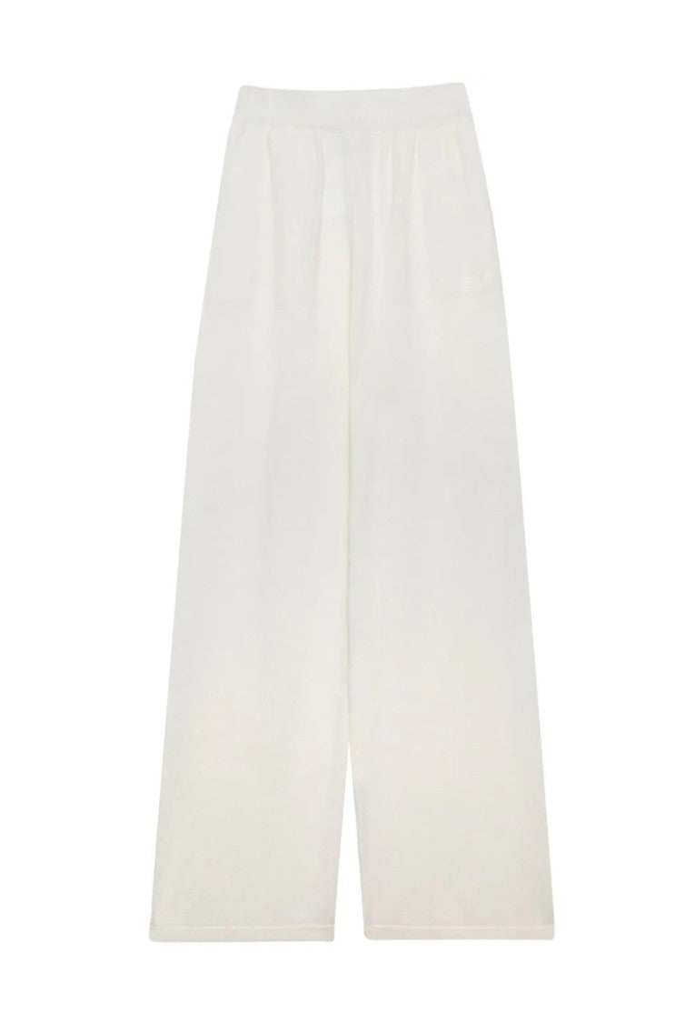 Msgm Wide-Leg Wool Blend Trousers