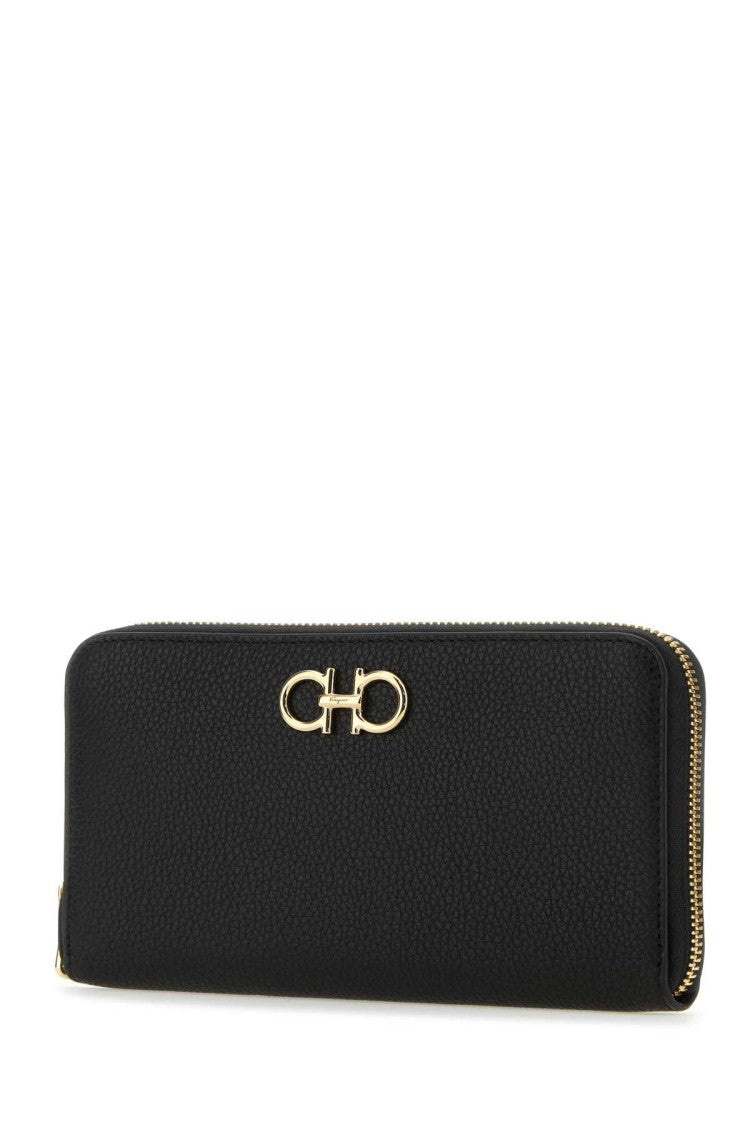 Salvatore Ferragamo Black Leather Wallet