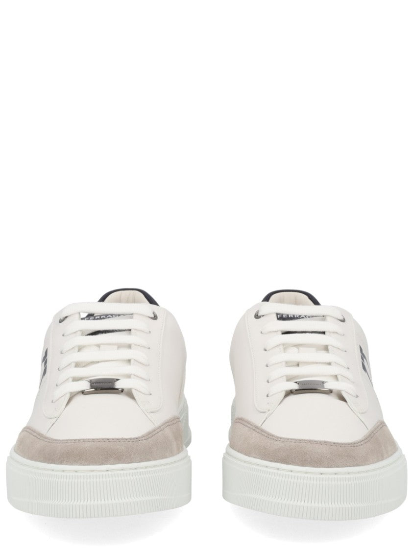 Ferragamo Gancini Suede Accent Low Sneakers