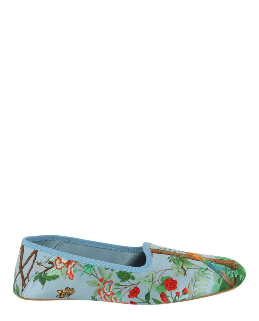 Gucci Satin Voyage Tian Printed Slippers