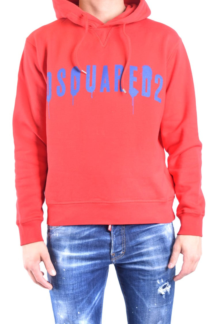 Dsquared2 Multicolor Graphic Sweatshirt With Hood And Drawstrings