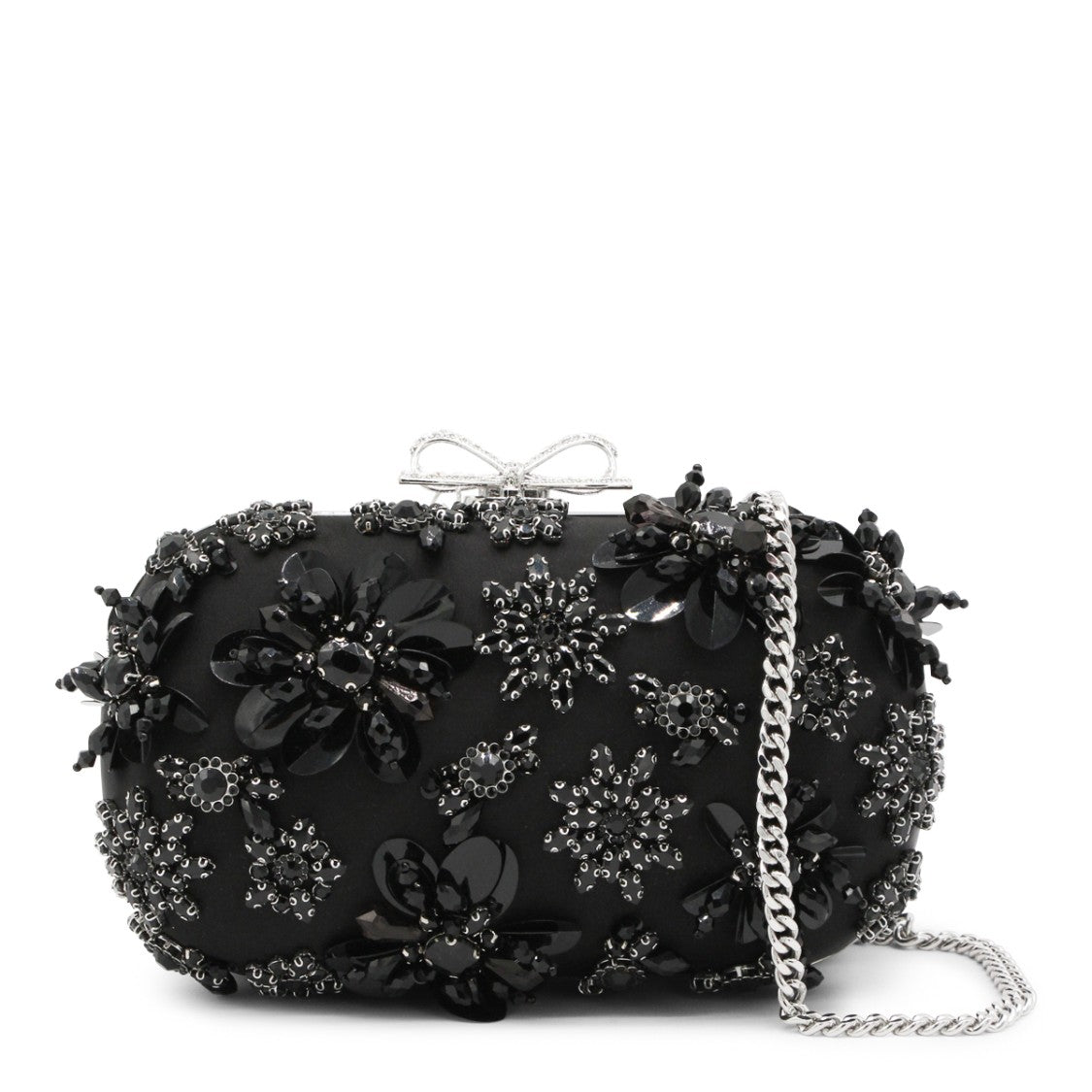 Self-Portrait Black Embellished Clutch