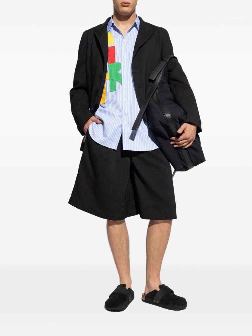 Comme Des Garçons Long-Sleeve Button-Up Shirt With Appliqué Detail