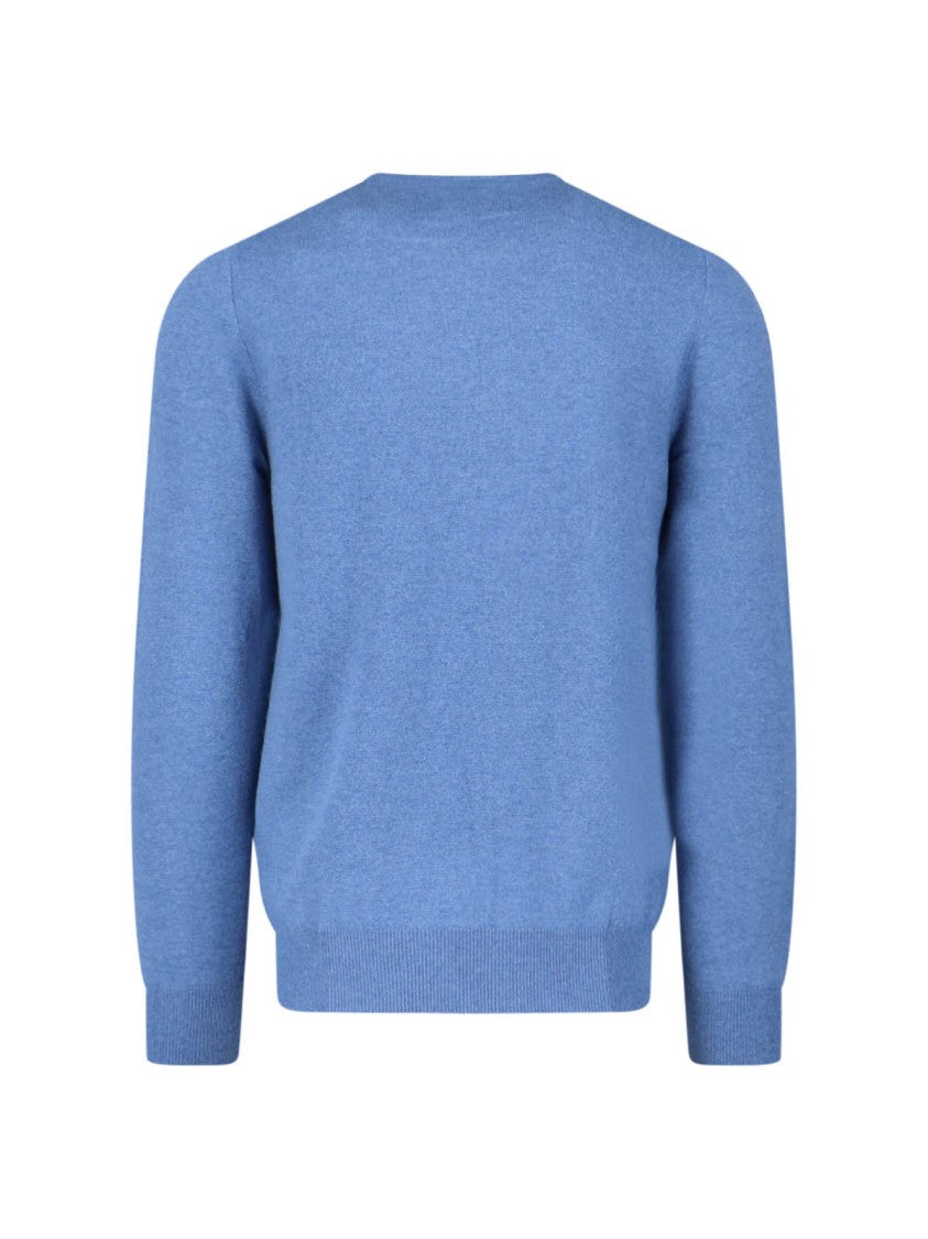 Polo Ralph Lauren Crewneck Sweater With Ribbed Cuffs And Subtle Embroidery