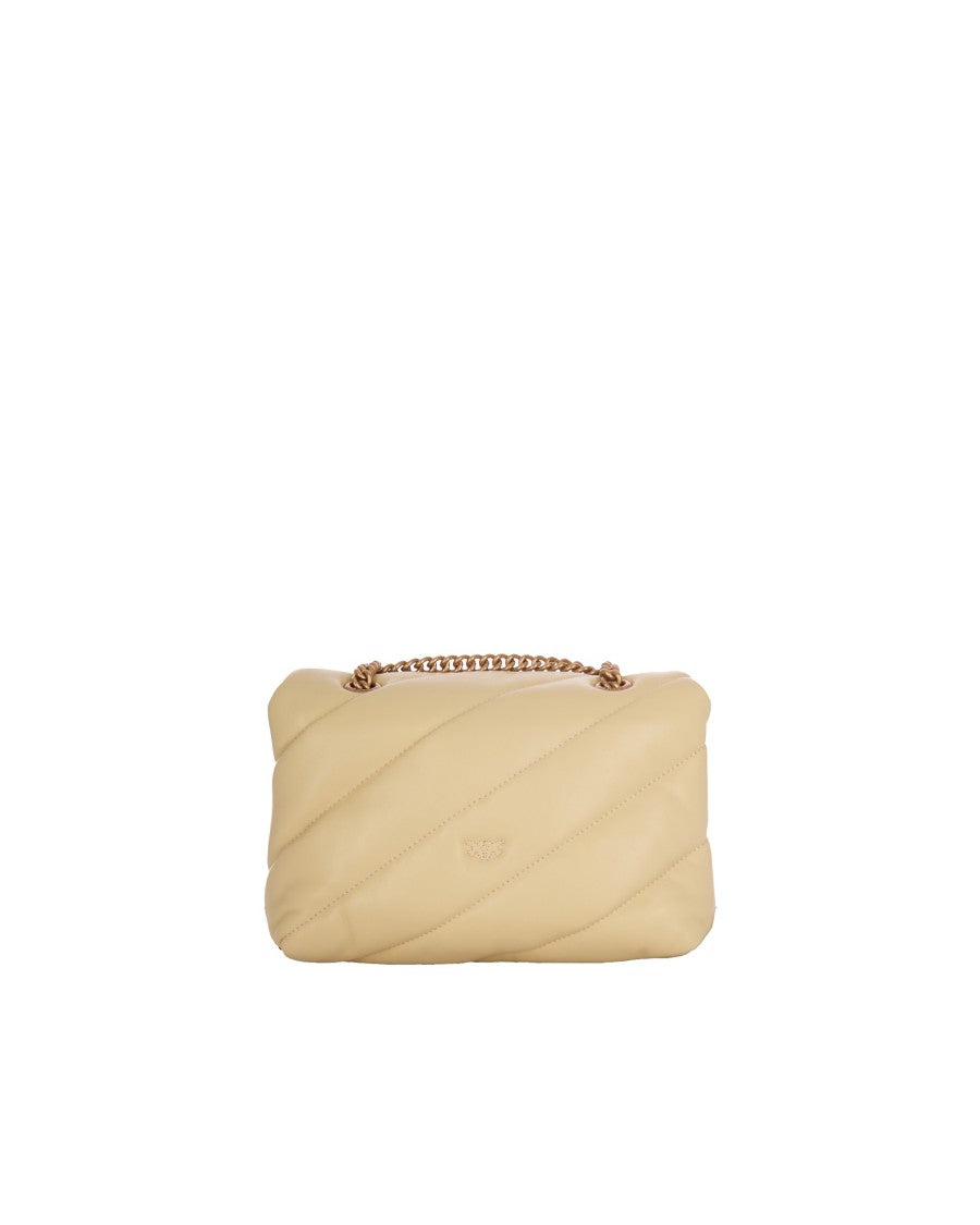 Pinko Borsa Mini Love Bag Puff Maxi Quilt Giallo Vaniglia Antique Gold