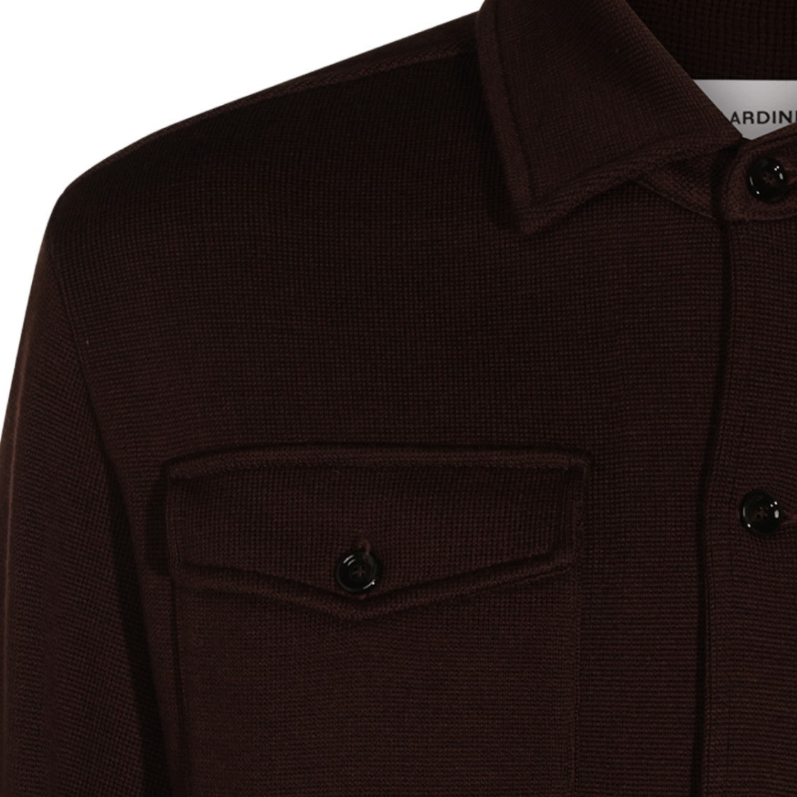 Lardini Structured Brown Jacket With Classic Collar And Textured Finish
