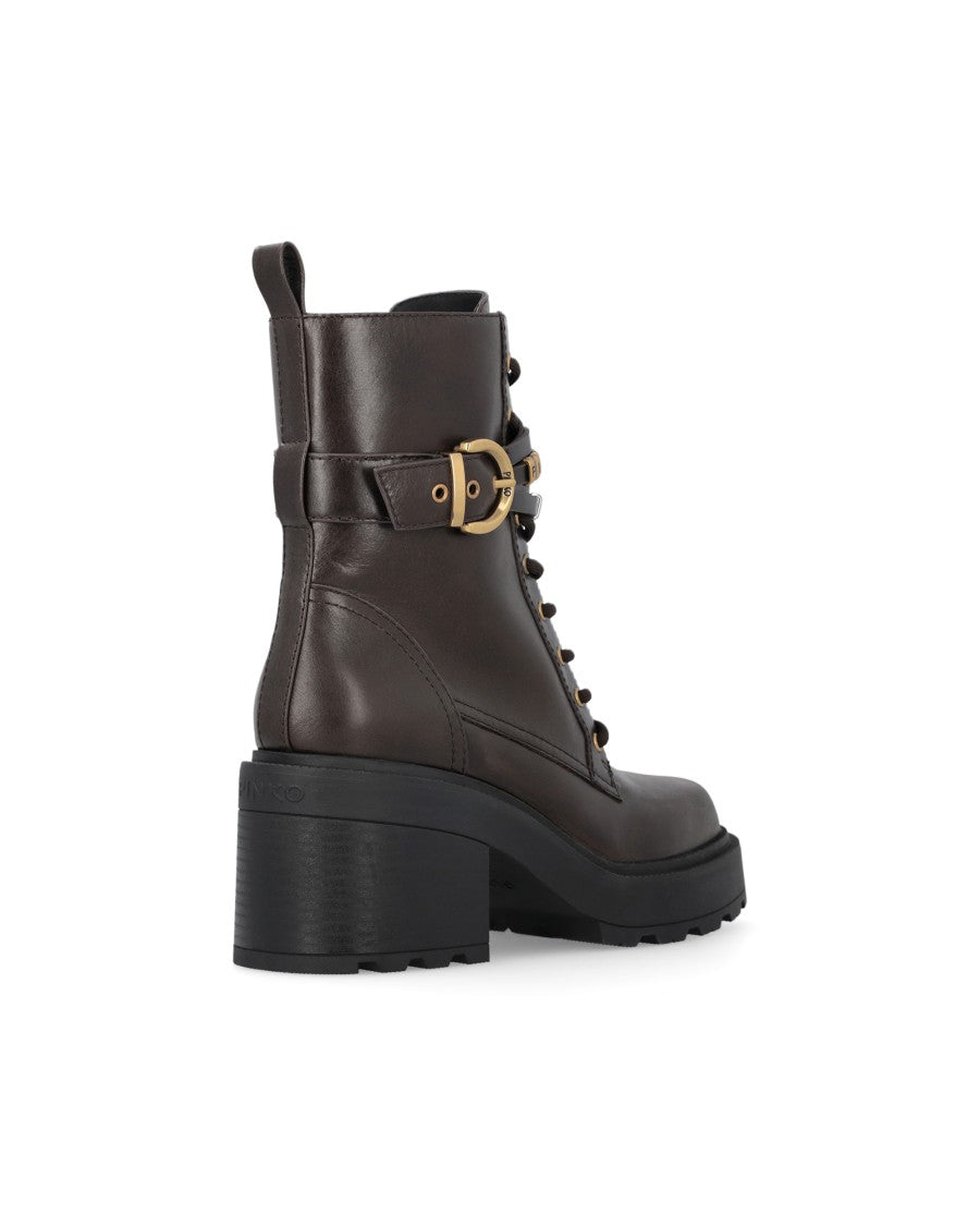 Pinko Leather Altea 01 Lace-Up Boots
