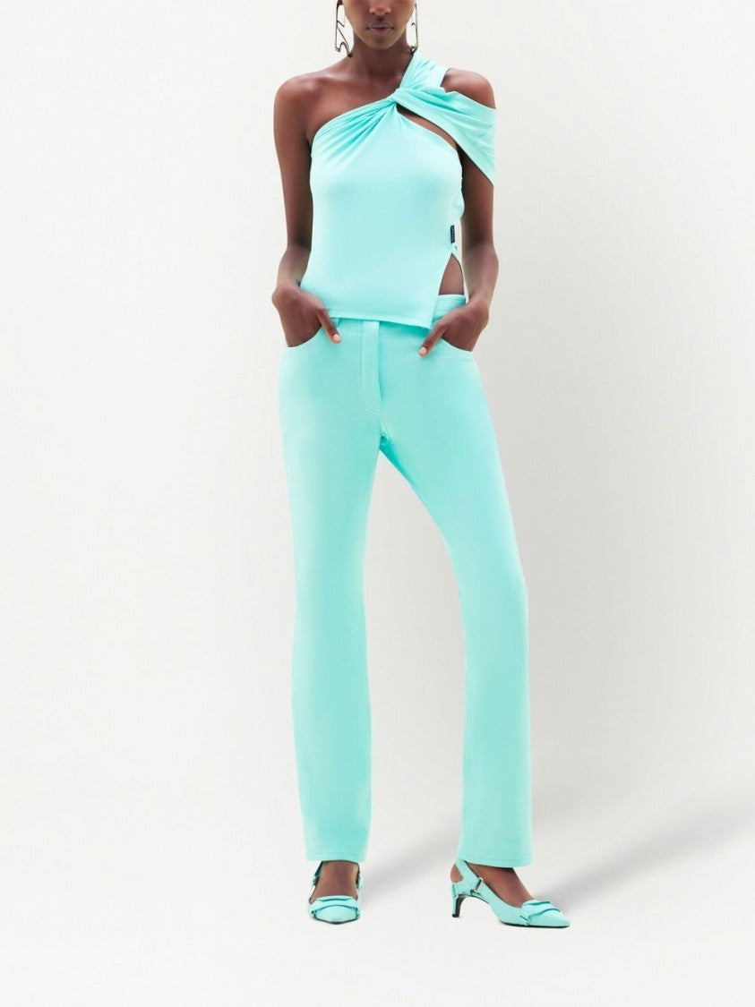 Courrèges Aqua Blue Straight-Leg Trousers