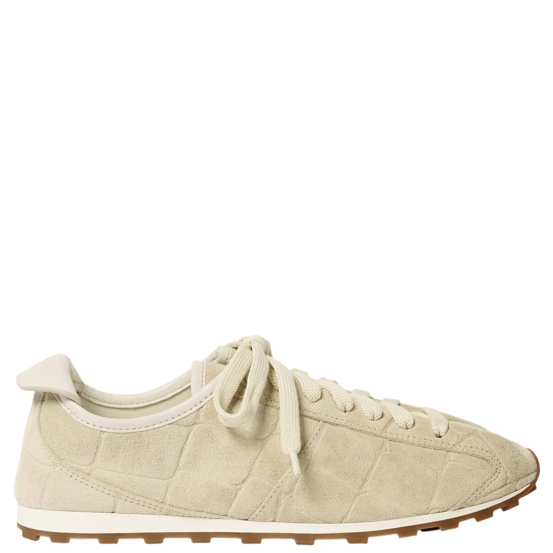 Jacquemus Ivory Suede Animal Print Sneakers