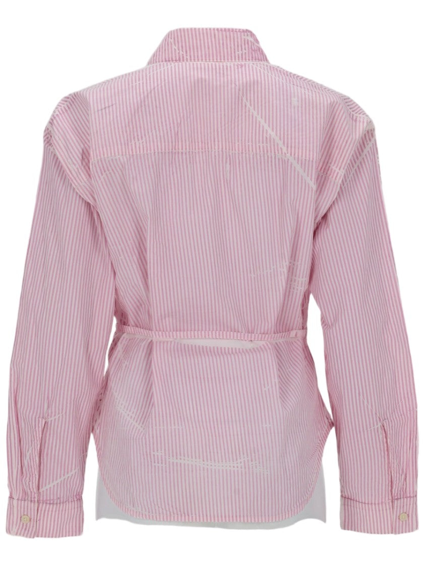 Diesel Pink Vertical Seam Wrap Blouse