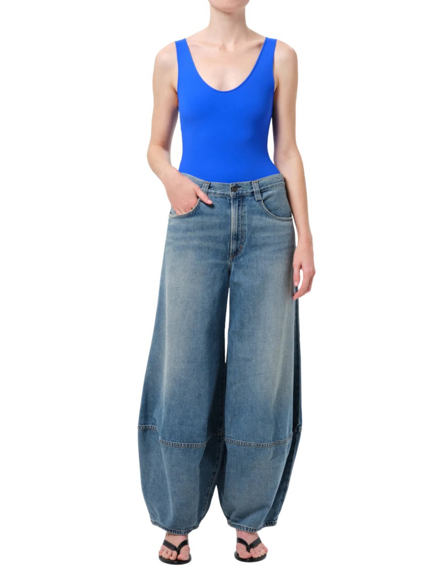 Agolde Mid-Rise Wide-Leg Lantern Jeans With Sculptural Silhouette
