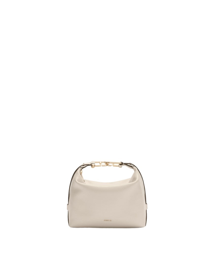 Furla Tonie Mini Hobo Bag In Sand Leather