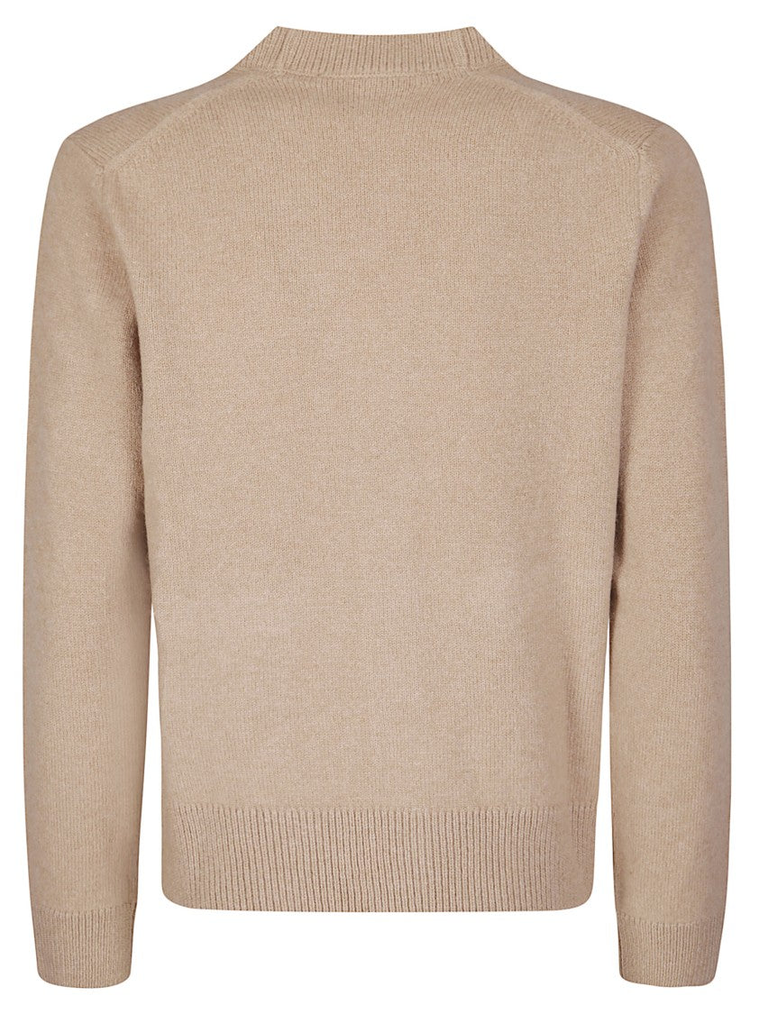 Maison Kitsuné Boxy Lambswool Cardigan With Textured Knit