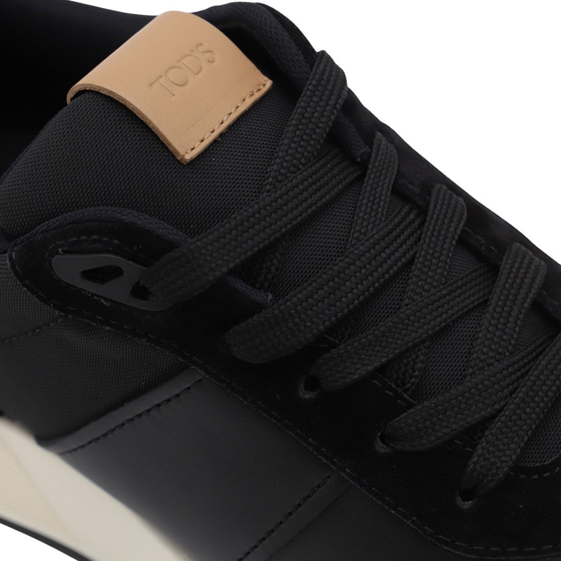 Tod's Sporty Black Sneakers With Contrasting Tan Accents
