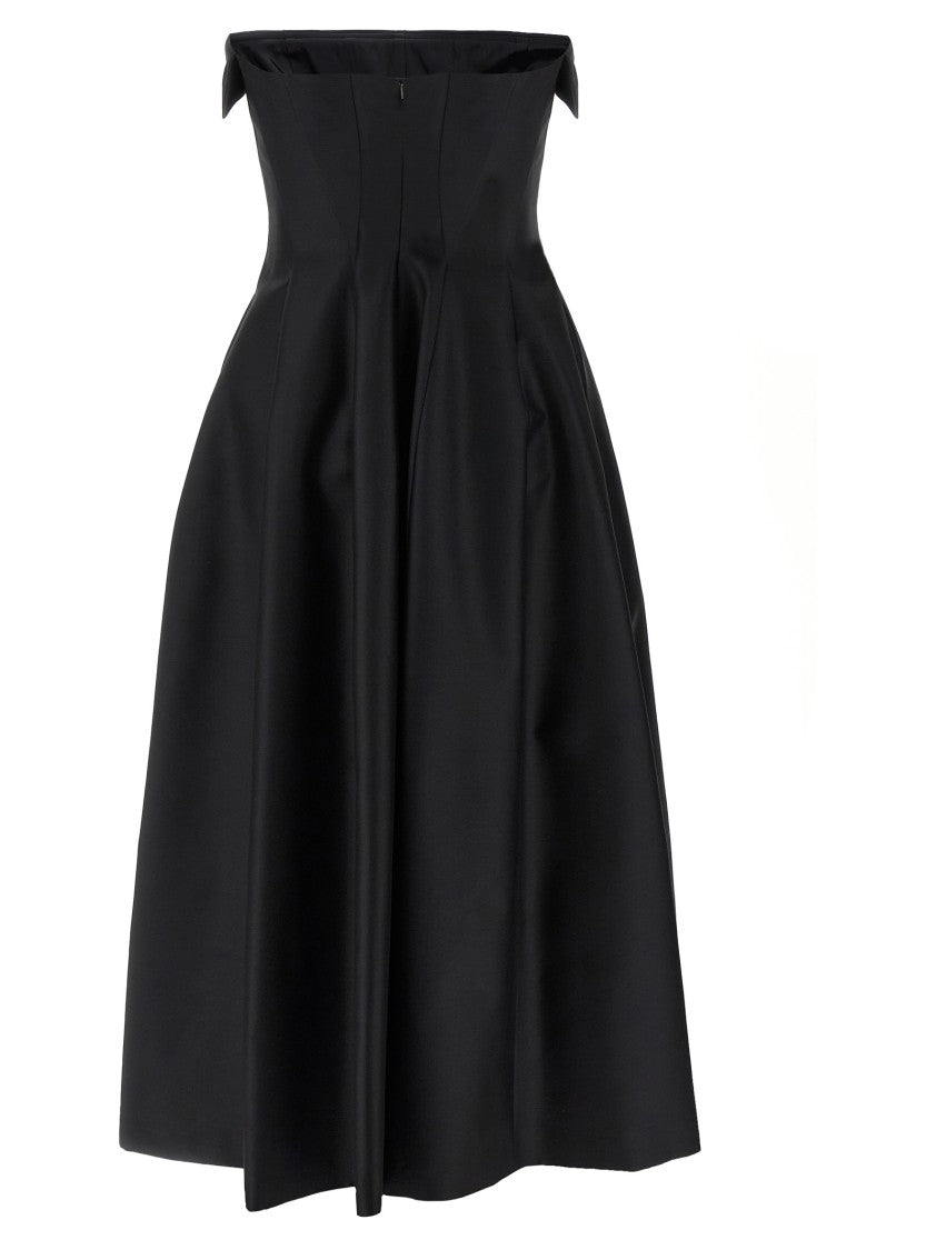 Alberta Ferretti Off-The-Shoulder Midi Dress With Structured Corset