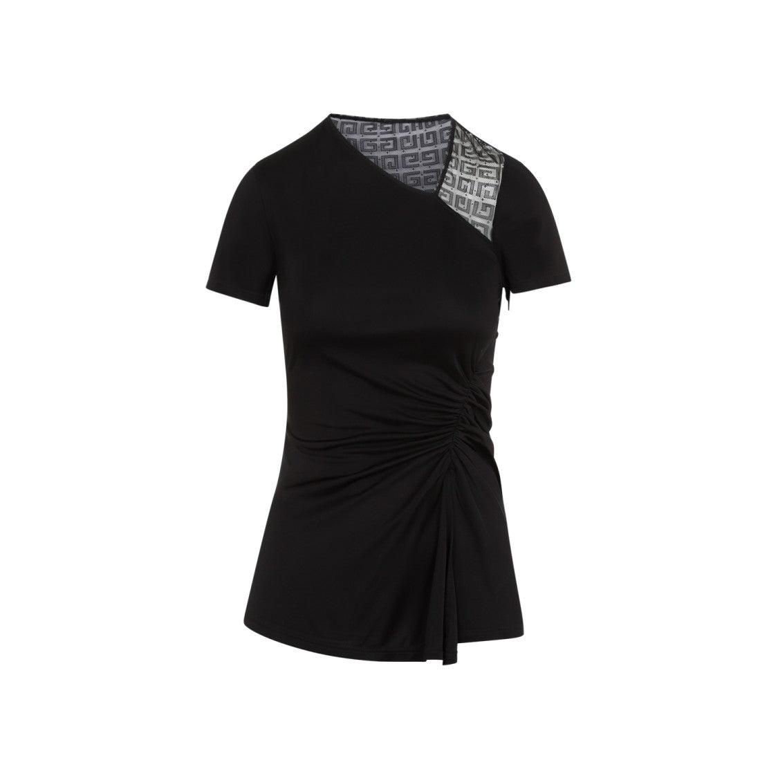 Givenchy Black Asymmetric V-Neck Shirt