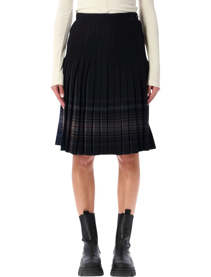 Low Classic Reversible Wool Pleated Midi Skirt