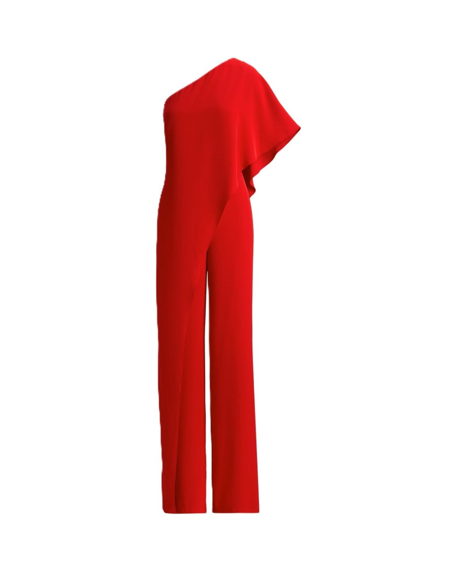Lauren Ralph Lauren Red Silky Georgette Jumpsuit