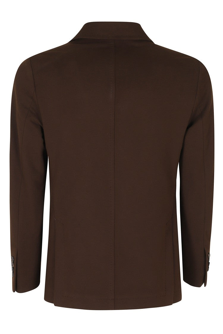 Circolo 1901 Brown Single-Breasted Fleece Cotton-Blend Blazer