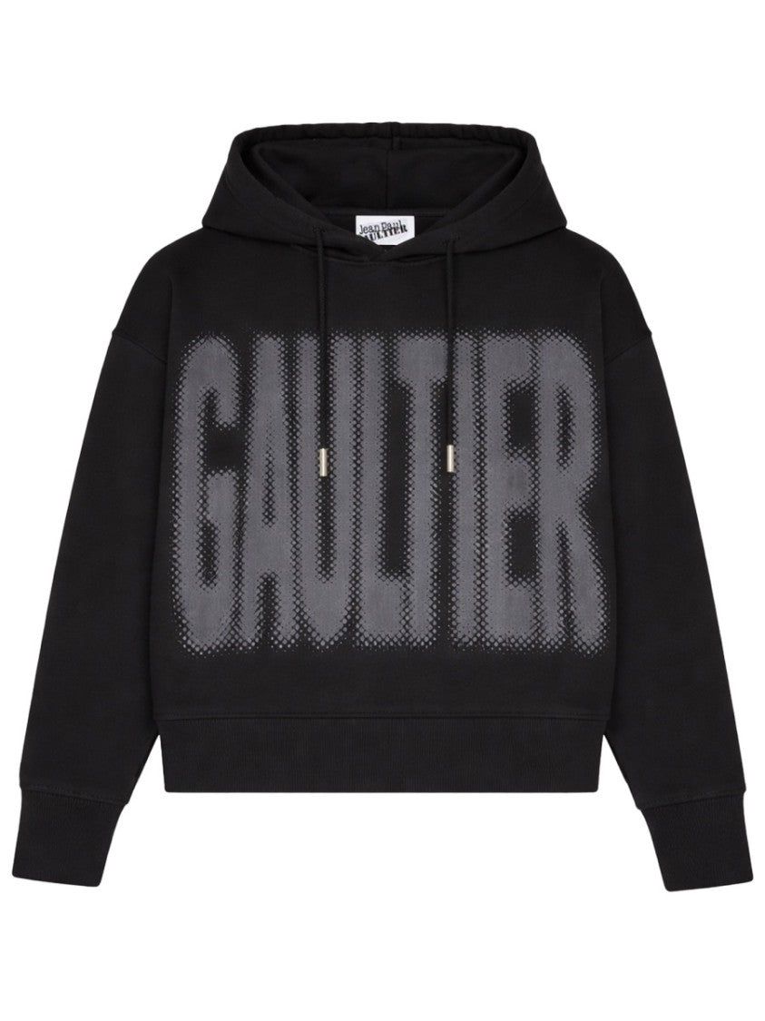 Jean Paul Gaultier Black Gradient Logo Organic Cotton Hoodie