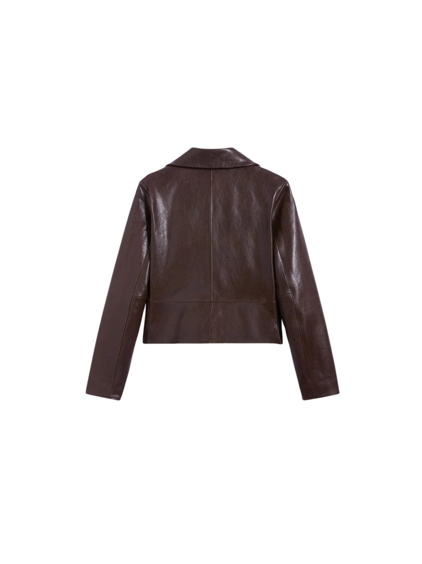 Pence Kate Mahogany Leather Blazer
