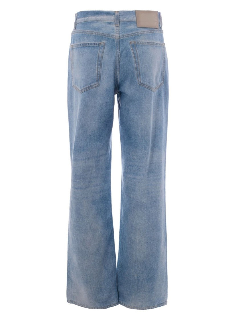 Haikure Wide-Leg Denim Jeans With Leather Logo Patch