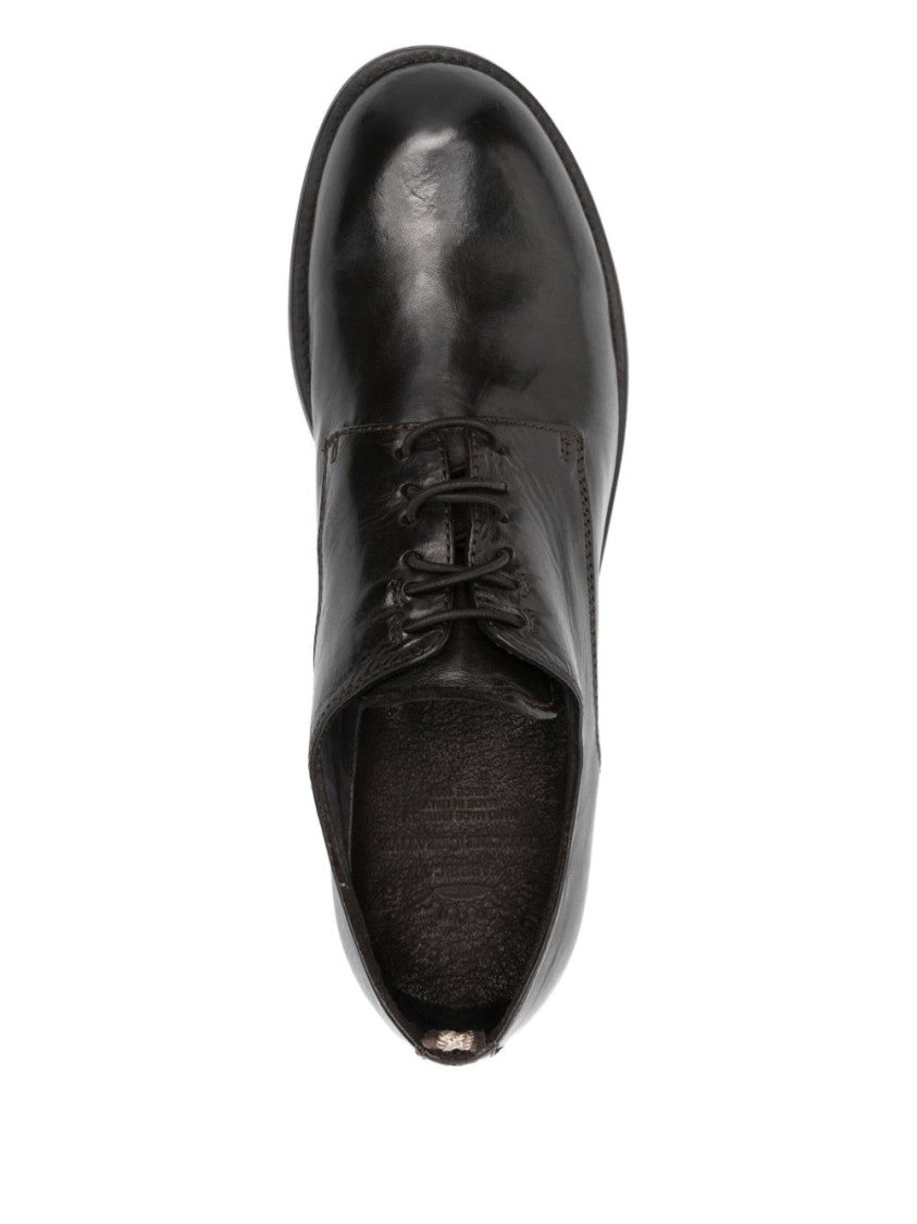 Officine Creative Low Brown Lace-Up Shoes With Polished Finish