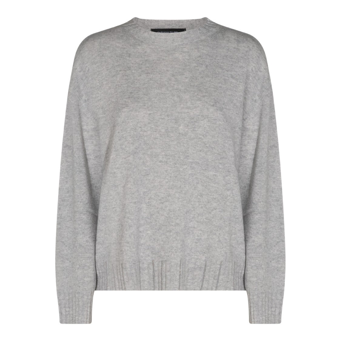 Fabiana Filippi Heathered Light Grey Knit Sweater With Relaxed Fit
