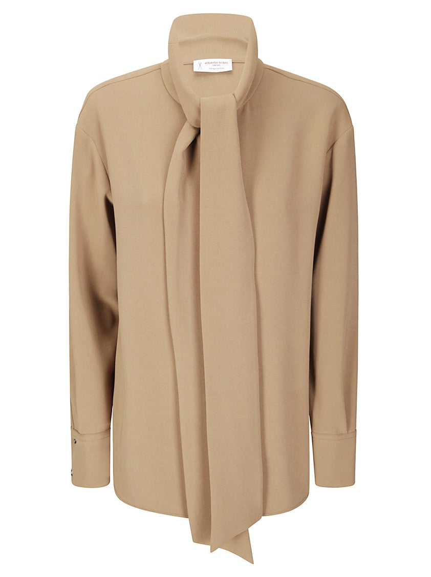 Alberto Biani Crew Neck Shirt With Long Tie Detail