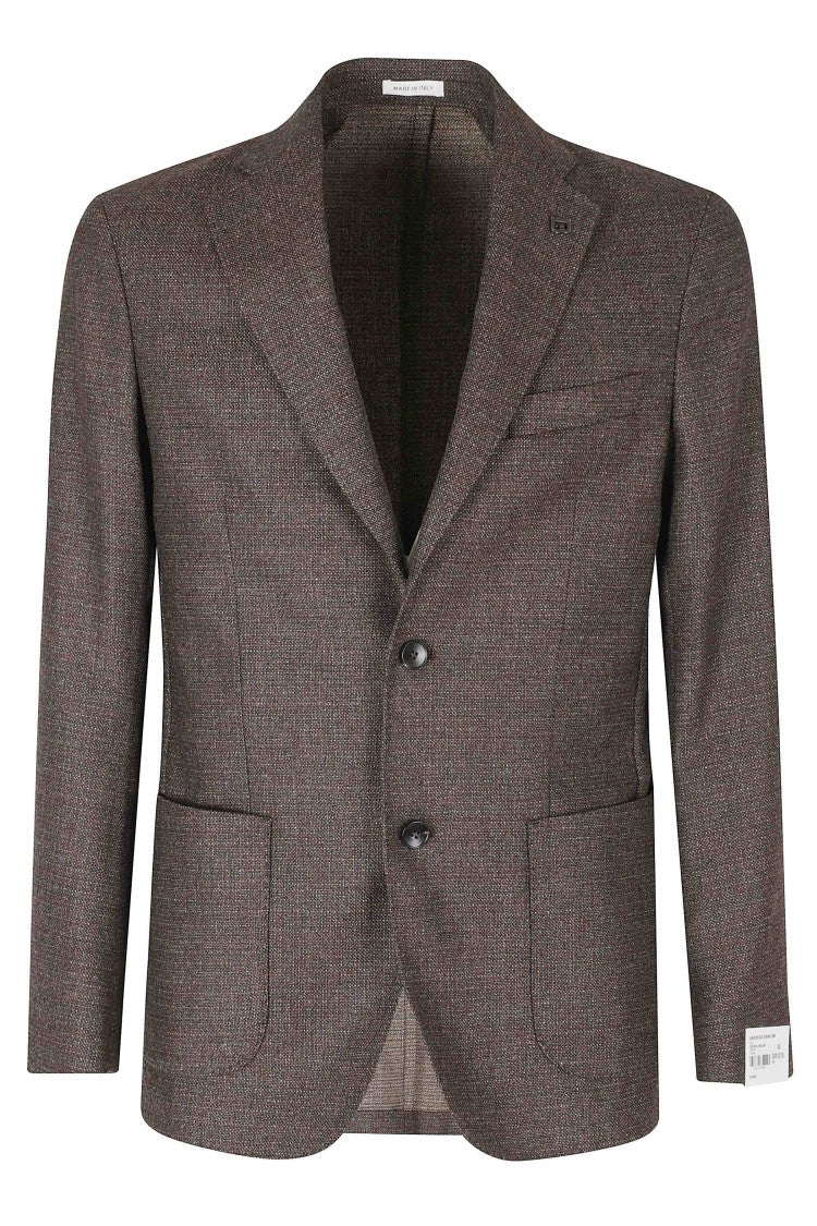 Breras Milano Brown Single-Breasted Virgin Wool Jacket