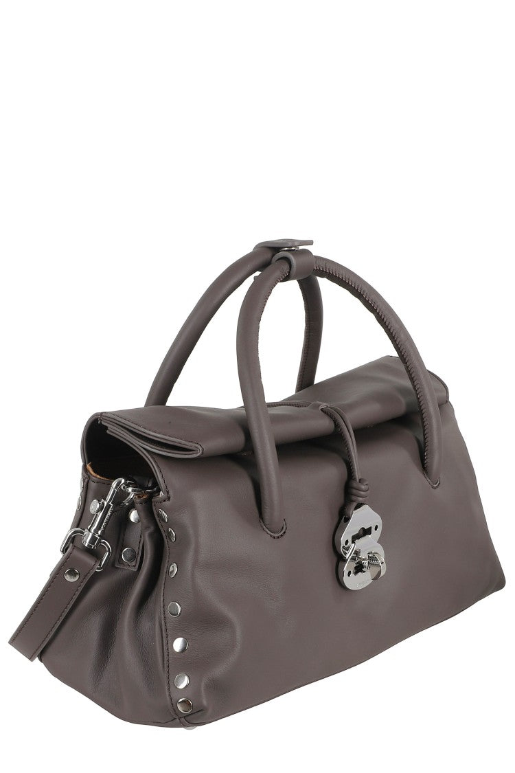 Zanellato Brown Dotta Saeta Small Tubular Handle Leather Tote Bag