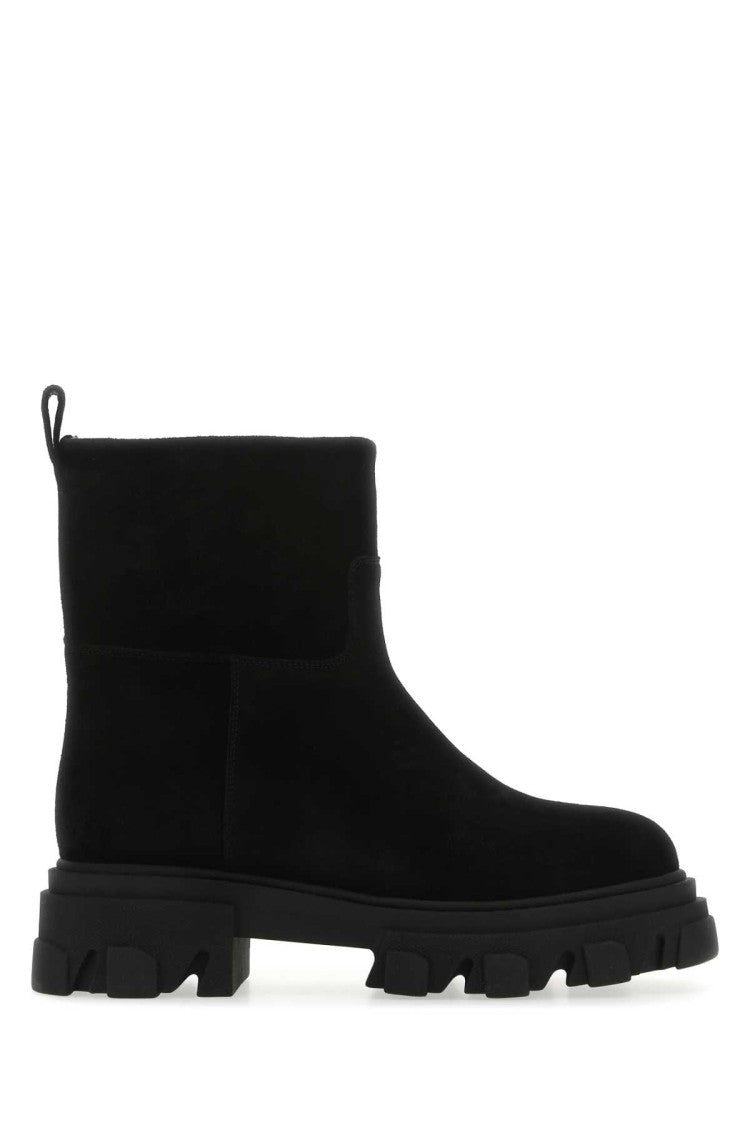 Gia Couture Black Suede Ankle Boots