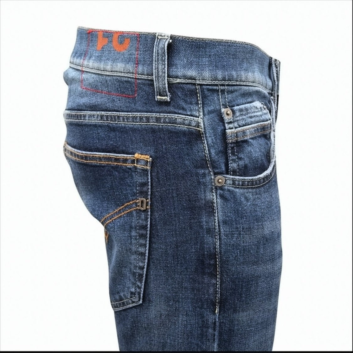 Dondup Bleached Denim Trousers With Turn-Ups