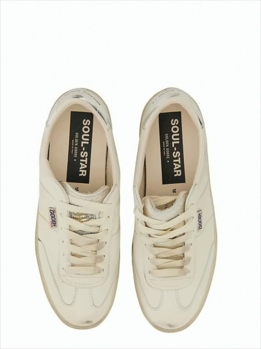 Golden Goose Distressed Low-Top Sneakers With Metallic Accents