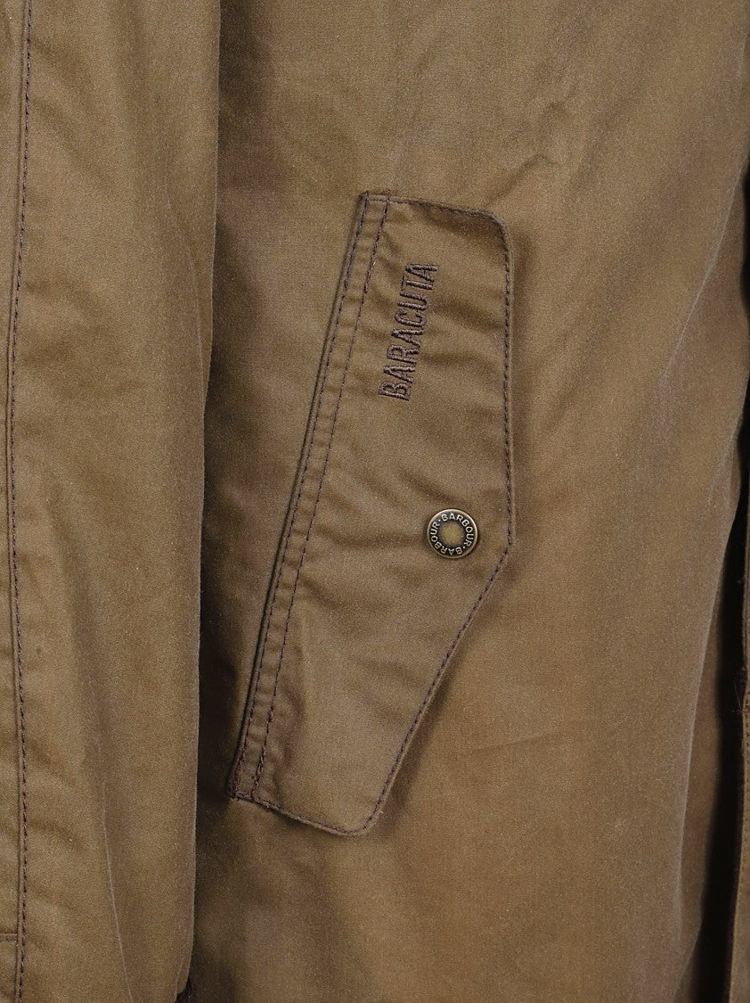 Barbour Waxed Trench Coat With Corduroy Collar
