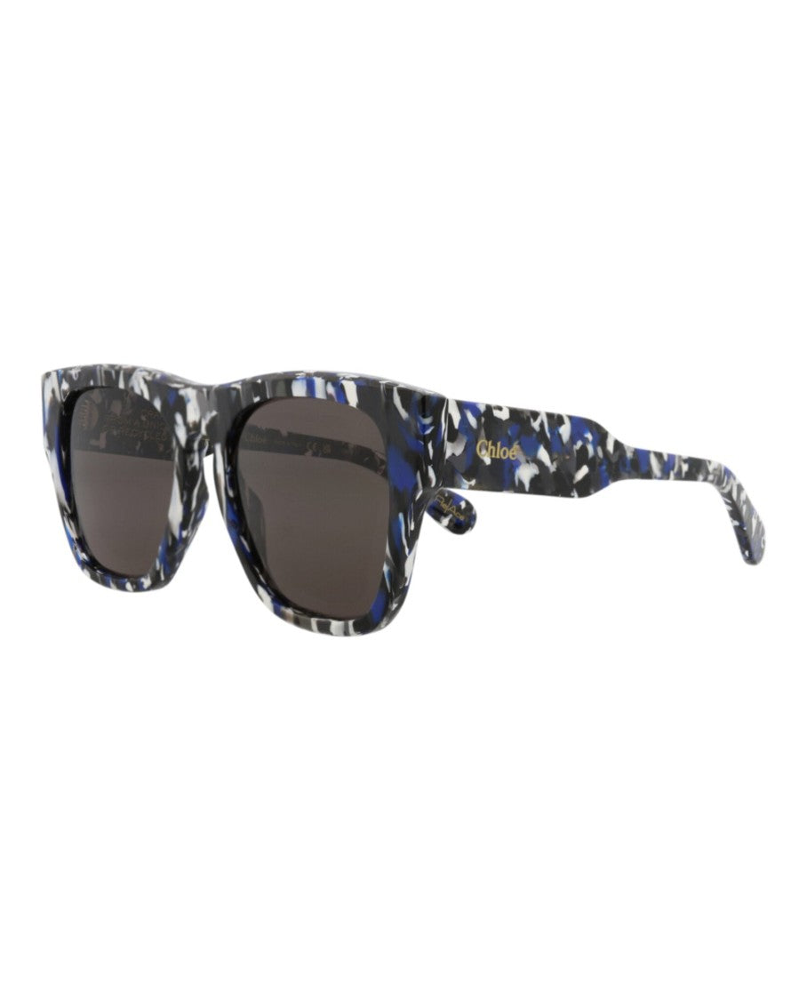Chloé Square-Frame Recycled Acetate Sunglasses With Saddle Nose Bridge