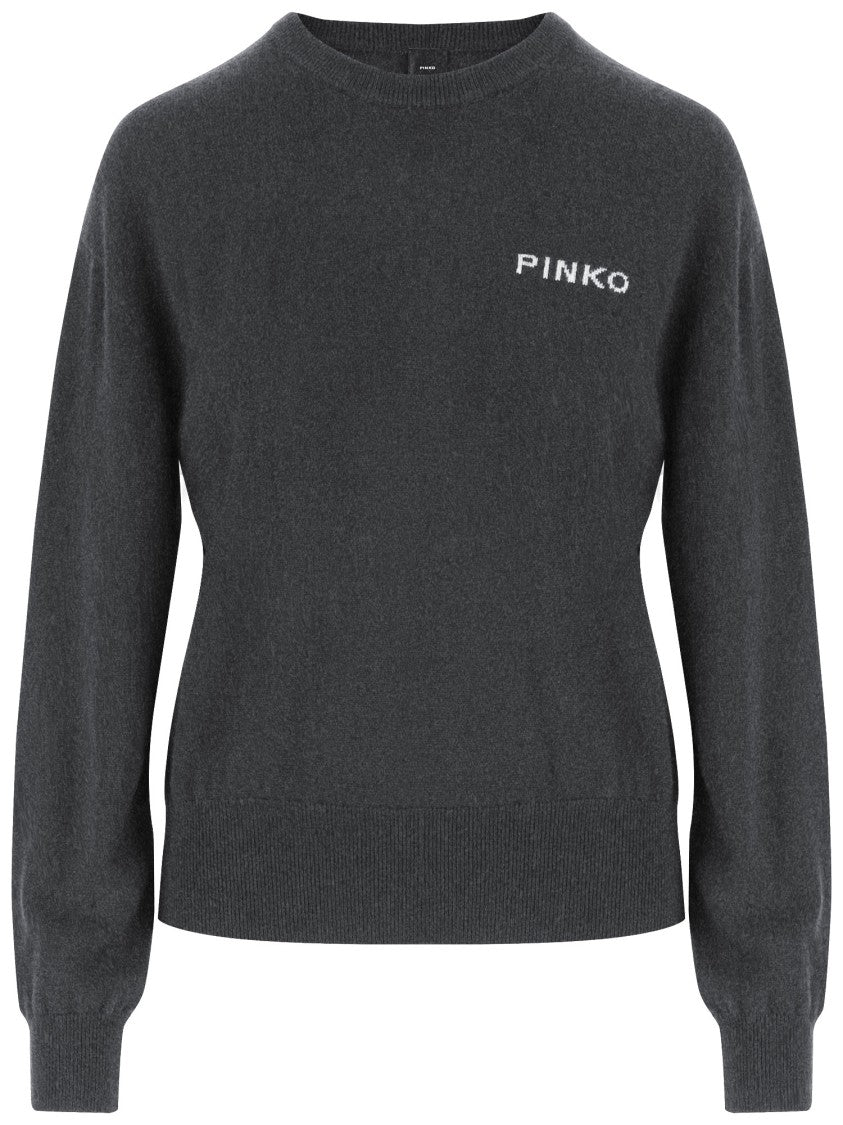 Pinko Classic Crew Neck Sweater With Bird Graphic By Pinko