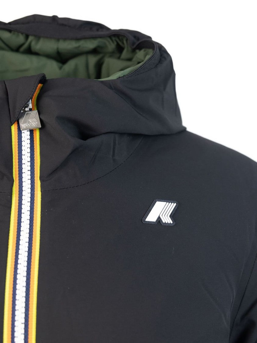 K-Way Reversible Hooded Jacket With Padded Design And Striped Accents