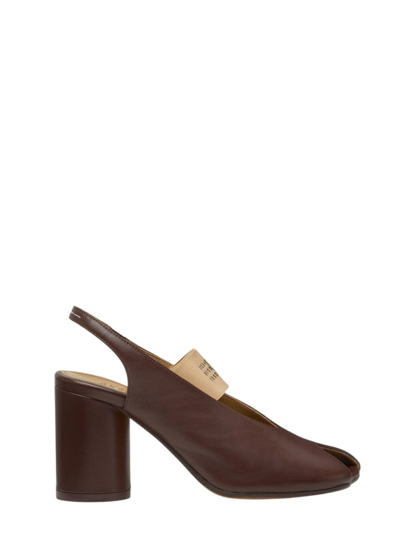 Mm6 By Maison Margiela Brown Split Tabi Toe Leather Pumps