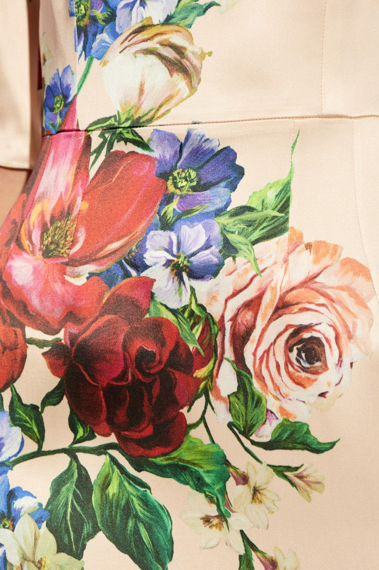 Dolce & Gabbana Fitted Midi-Length Dress With Floral Motif