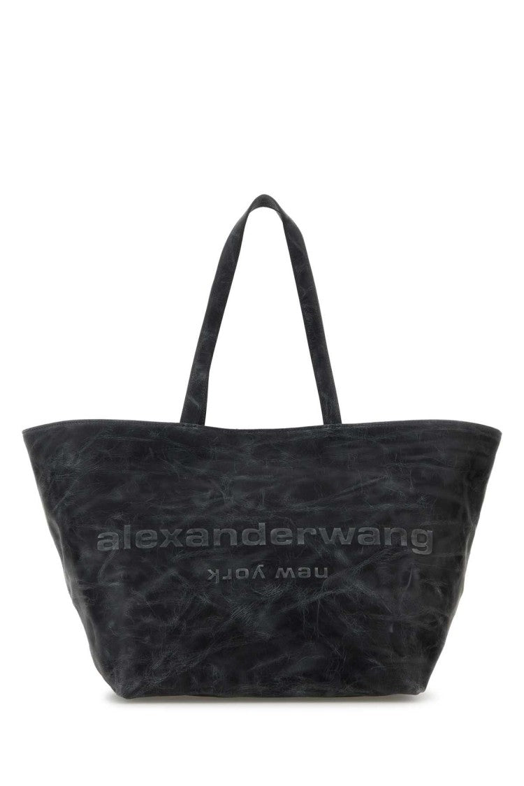 Alexander Wang Dark Grey Leather Small Punch Shopping Bag